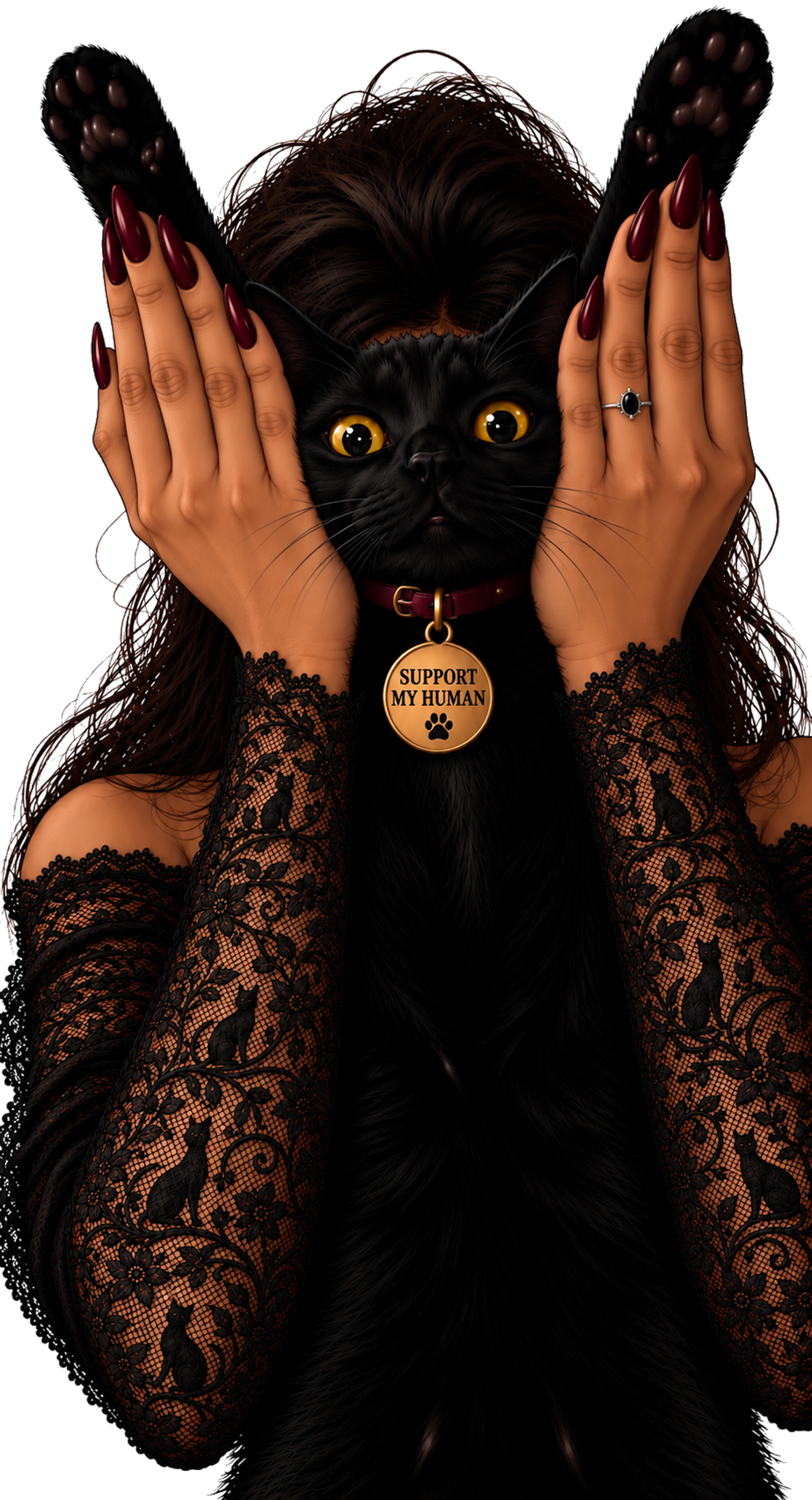 “Support my human” -NaCreativeCat