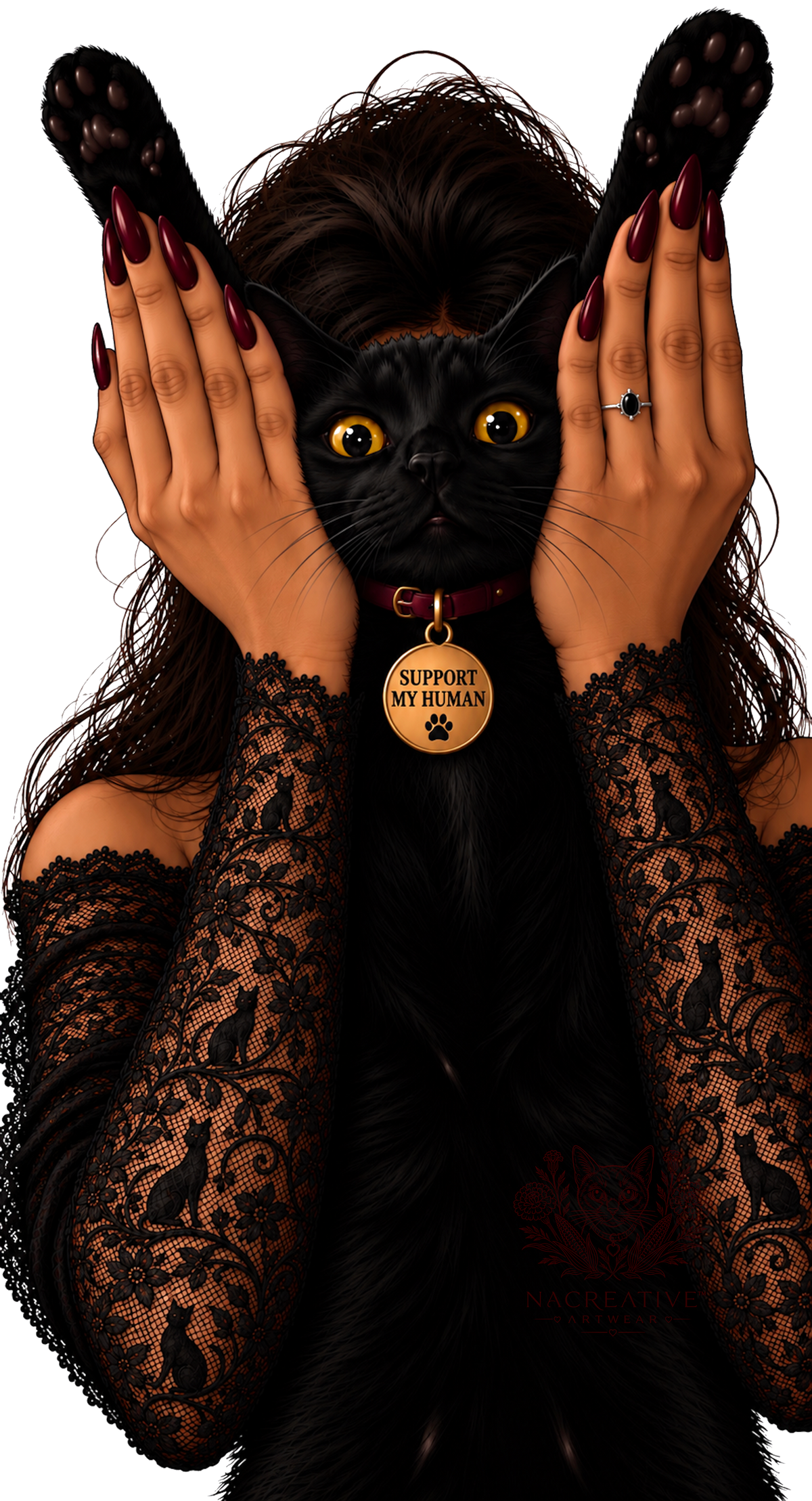 “Support my human” -NaCreativeCat