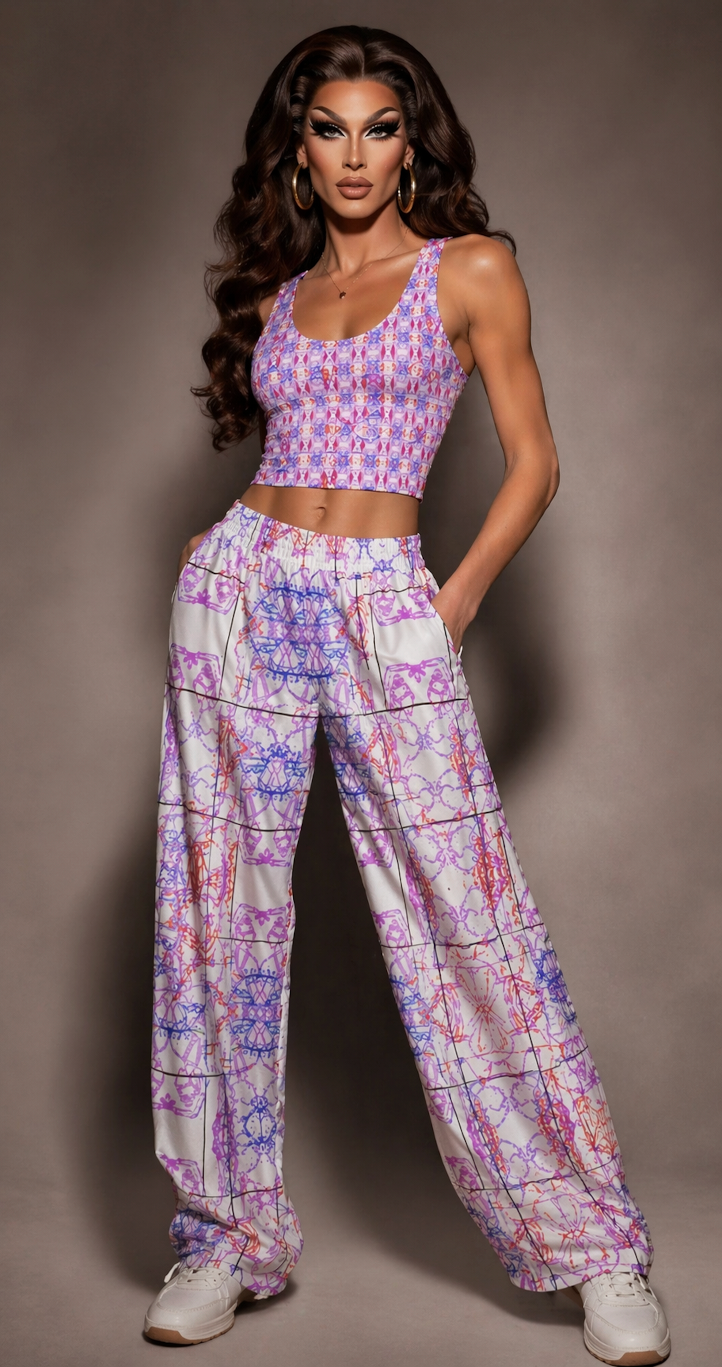 “Jeevant Vasant” Cotton Wide Leg Art-Wear Pants