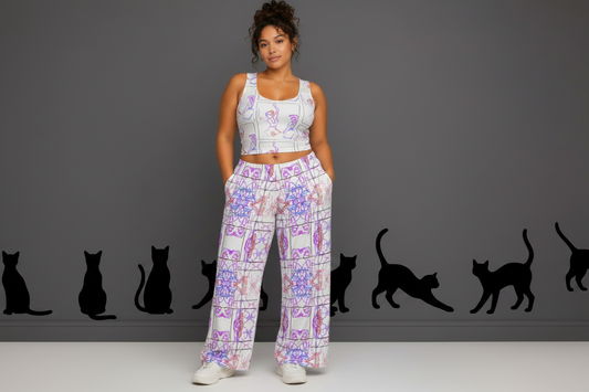 “Jeevant Vasant” Cotton Wide Leg Art-Wear Pants