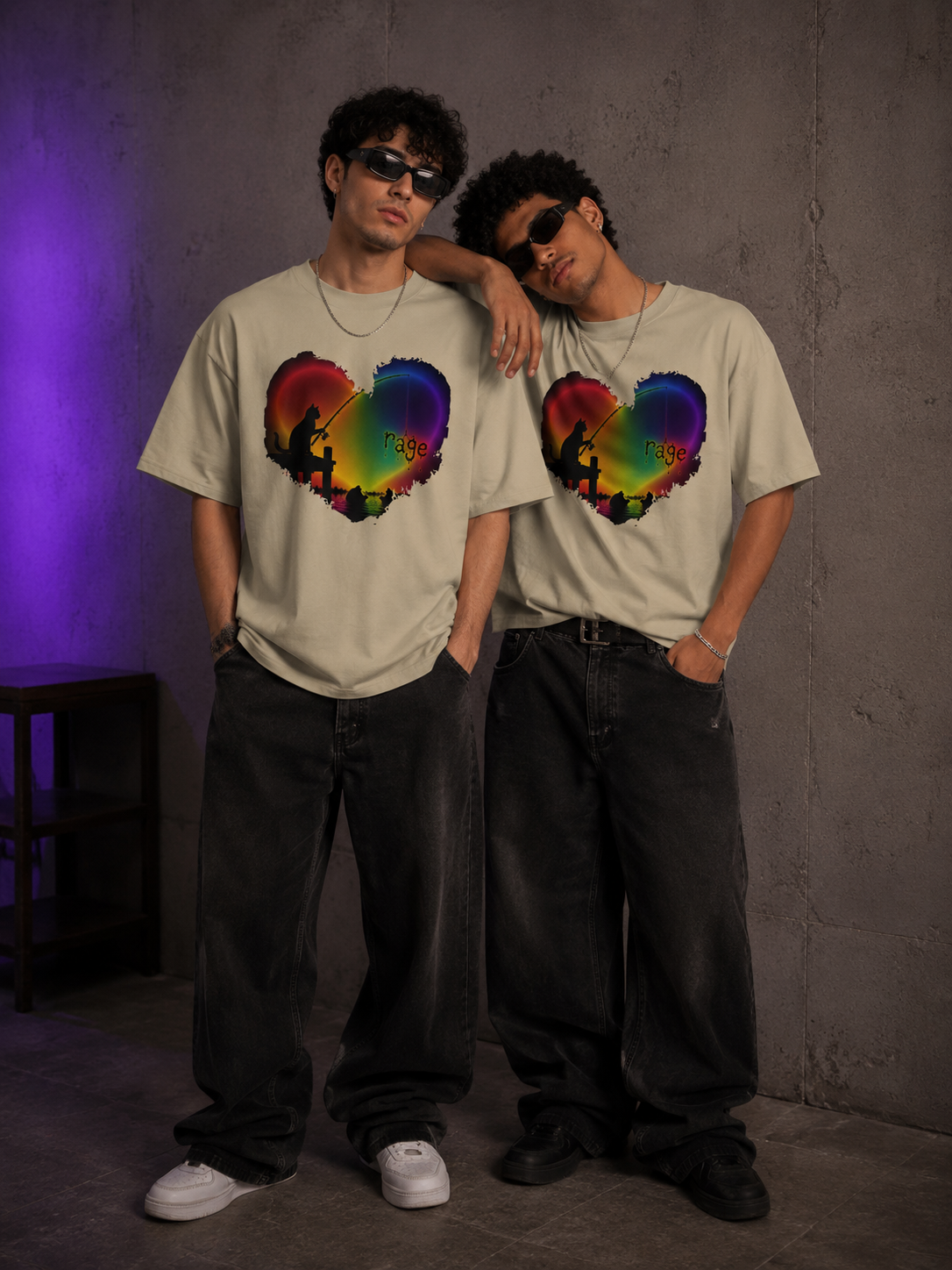 Public Behavior#1) NaCreative ArtWear organic oversized high neck t-shirt