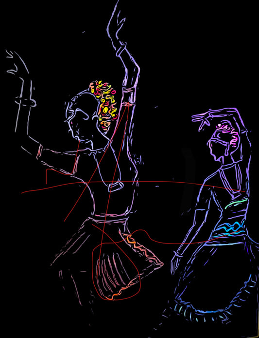 “Rangberangī Nrutya” “Vibrant Dance” NaCreative Art-Wear Crop Hoodie